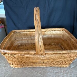 Antique Chinese Split Bamboo Gathering Basket